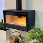 Купити камін Купити піч на дропах  Сталева піч Paris 800 Mural підвісна Каміни Лакунза